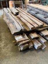 Bundle of various size Black Walnut lumber mostly planed