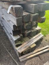 Large lot of oak beams
