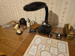 Desk, Cannon Printer, Desk Chair, Desk Items