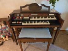 Conn Organ w/ Bench and Sheet Music