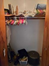 contents of closet inc. Afghan, Postcards, Electrolux, Ottoman vaccum