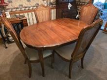 Dining Table w/ 4 Cane Back Chairs