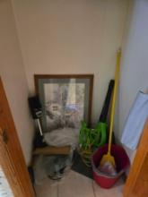 Contents of Closet inc. Framed Print, Metal Detector, Portland Leaf Blower