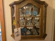Display Cabinet w/ Miniature Tea Sets