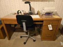 Desk, Cannon Printer, Desk Chair, Desk Items