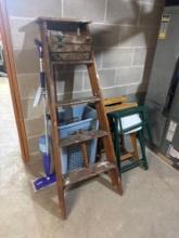 ladder, swiffer and folding Director chairs
