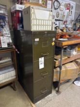 steel three drawer file and doll magazines