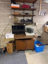 Vizio tv (no remote) ammo can, paper cutter, Nickel plate train