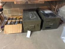 2 foot lockers and assorted canning supplies. Some zinc lids.