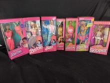 Group of Mattel Barbie dolls, Ice Capades, Skipper, Christie, Island Fun