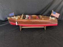 Early Chris Craft wood remote control boat, Miss Bettie Akron Ohio