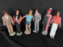 Group of Mattel Barbie Ken dolls