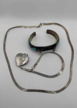 Sterling Silver Watch Band, Necklace, Locket, Bracelet