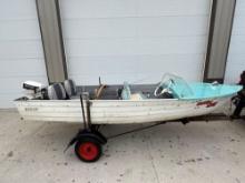 14FT 1959 StarCraft Outboard Aluminum Boat With 9.9Johnson Motor and Fishing Tackle