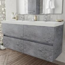 4-Alexander - 48" Grey, Modern Floating Double Vanity