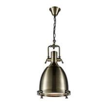 10-Aiden Antique Bronze Industrial Modern Ceiling Light with Hand Blown Glass Dome