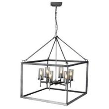 5-Tilly 6-Light Cage Frame Chandelier in Brushed Black