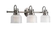5- Rusnak - Brushed Nickel and Glass 3 Light Bathroom Vanity Light