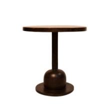 4-Sutton  Dark Walnut, Solid Mango Wood Modern Pedestal End Table
