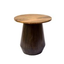 4-Harper  Natural, Solid Mango Wood Modern End Table