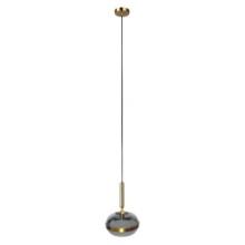 9-Nova - Brass Mid-Century Modern Pendant Light with Smoked Glass