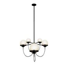 5-Colby - Mid-Century Modern Black 5-Light Chandelier