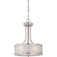 5-Ryan - Hanging Chandelier Light Fixture with Satin Nickel Finish Featuring Metal Wire Mesh Shade