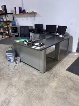 wrap around desk and office chair. CONTENTS ARE NOT INCLUDED