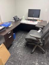 Office desk and chair. Contents not included.