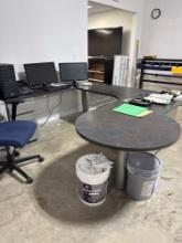 wrap around desk and office chair. CONTENTS ARE NOT INCLUDED