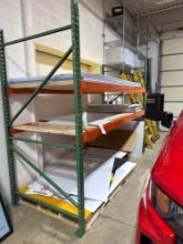 Single section of pallet shelving. CONTENTS NOT INCLUDED