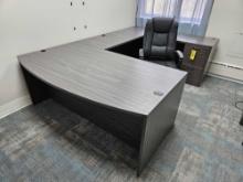 Office Star Products U-Shaped Commercial Office Desk w/ Office Chair
