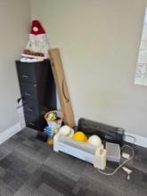 4-Tier Filing Cabinet, Heaters, Office Decor, & Safety Items