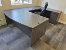 Office Star Products U-Shaped Commercial Office Desk w/ Office Chair