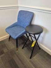 Upholstered Chair & Folding Stool