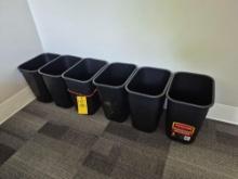 6 Plastic Waste Bins