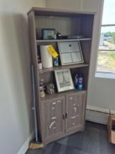 6 Ft. Upright Shelf & Contents - Sony Wireless DVD Player, Acurite Thermometer, Candles, Office
