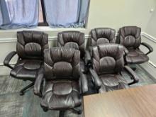 6 Faux Leather Office Chairs