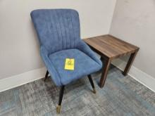 Upholstered Arm Chair & Small Stand
