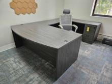 Office Star Products U-Shaped Commercial Office Desk w/ Office Chair