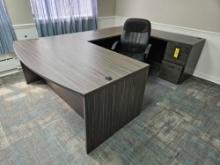 Office Star Products U-Shaped Commercial Office Desk w/ Office Chair