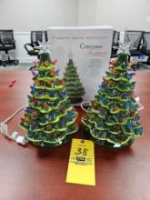 2 Ceramic Christmas Trees