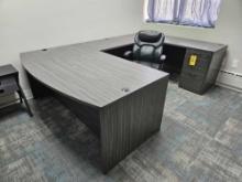 Office Star Products U-Shaped Commercial Office Desk w/ Office Chair