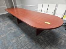 Large Solid Wood Oval-Shaped Conference Table
