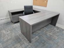 U-Shaped Commercial Office Desk w/ Office Chair