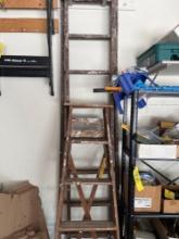 Pair of wood ladders