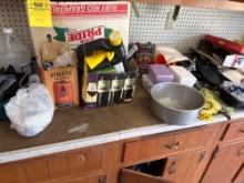 misc contents on top of bench