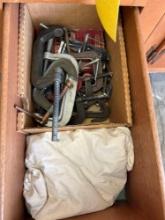 c clamps - tools - rags - hardware - wire