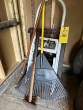 rake - sledge - step stool - saw horses