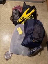 misc camping / outdoor supplies, scuba gear, chairs, sleeping bags